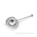 Stainless steel tea strainer with handle